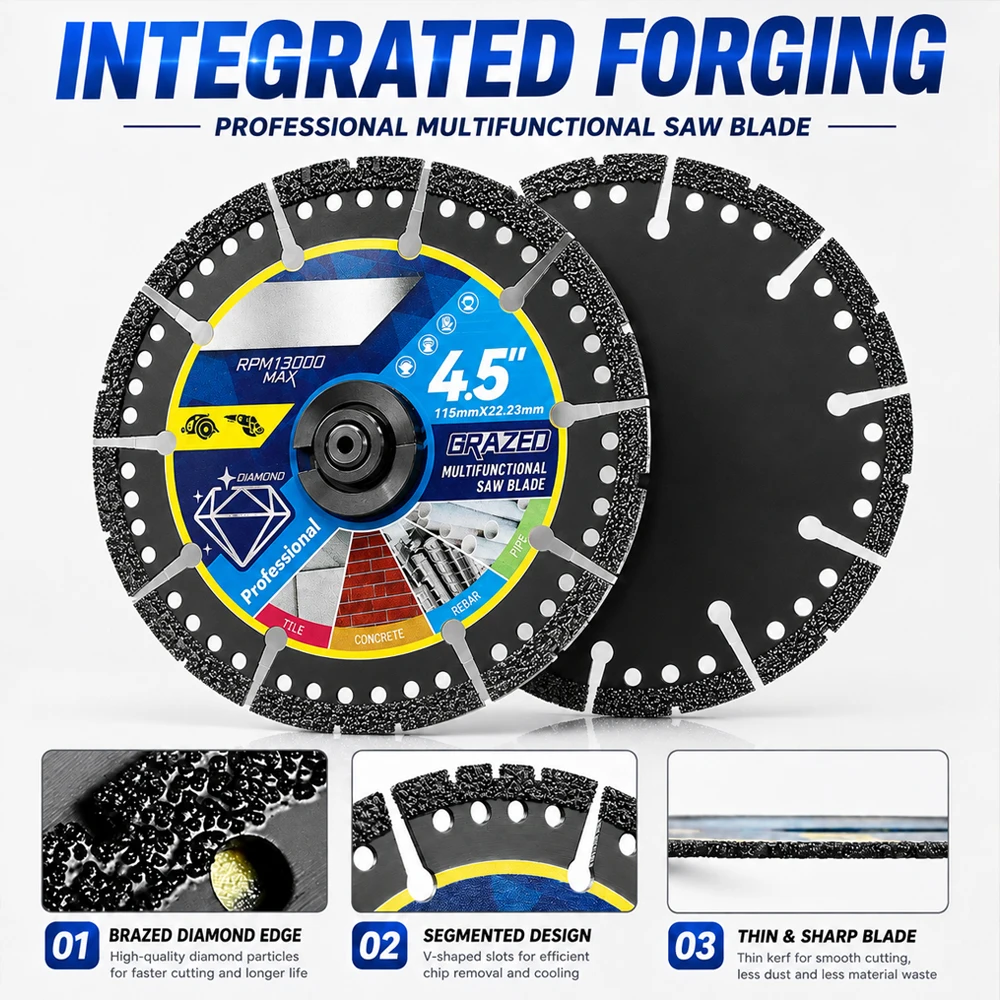 Angle Grinder Saw Blades Multi‑Material Cutting Disc for Metal Tile Stone Plastic Alloy Cast Iron Marble Power Tool Accessories