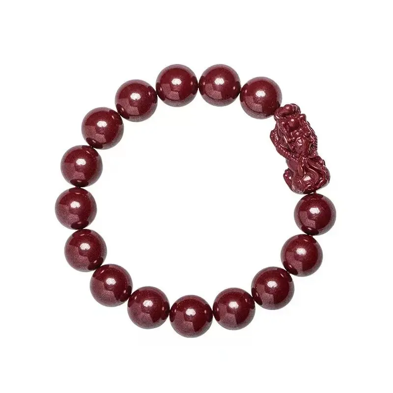 

Cinnabar Pixiu Bracelet Purple Gold Sand Fortune Bead Single Loop Bracelet for Men Women Birth Year Lucky Amulet Gifts