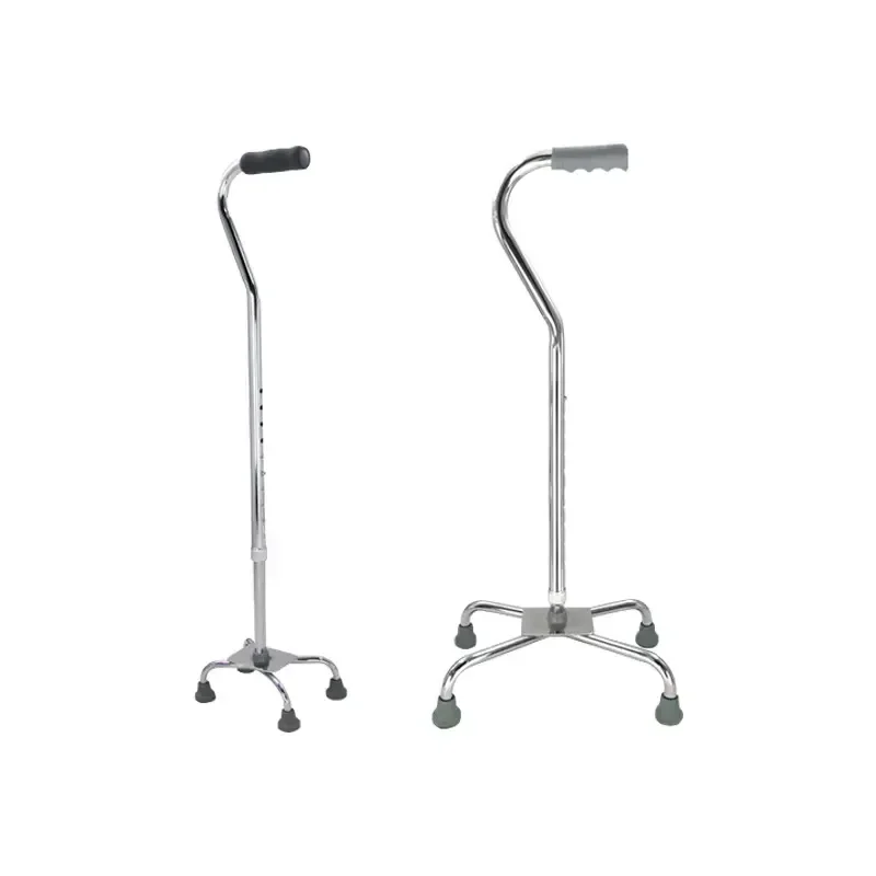 ST09 Lightweight Aluminum Alloy Anti-Slippery Four-Leg Adjustable Walking Stick Quad Cane for Elderly Rehabilitation