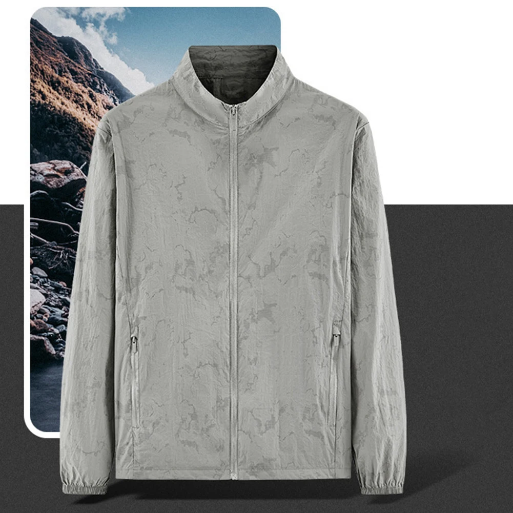 

Мужская дышащая повседневная куртка с длинными рукавами, ультратонкая легкая верхняя одежда свободного покроя для улицы и повседневной носки