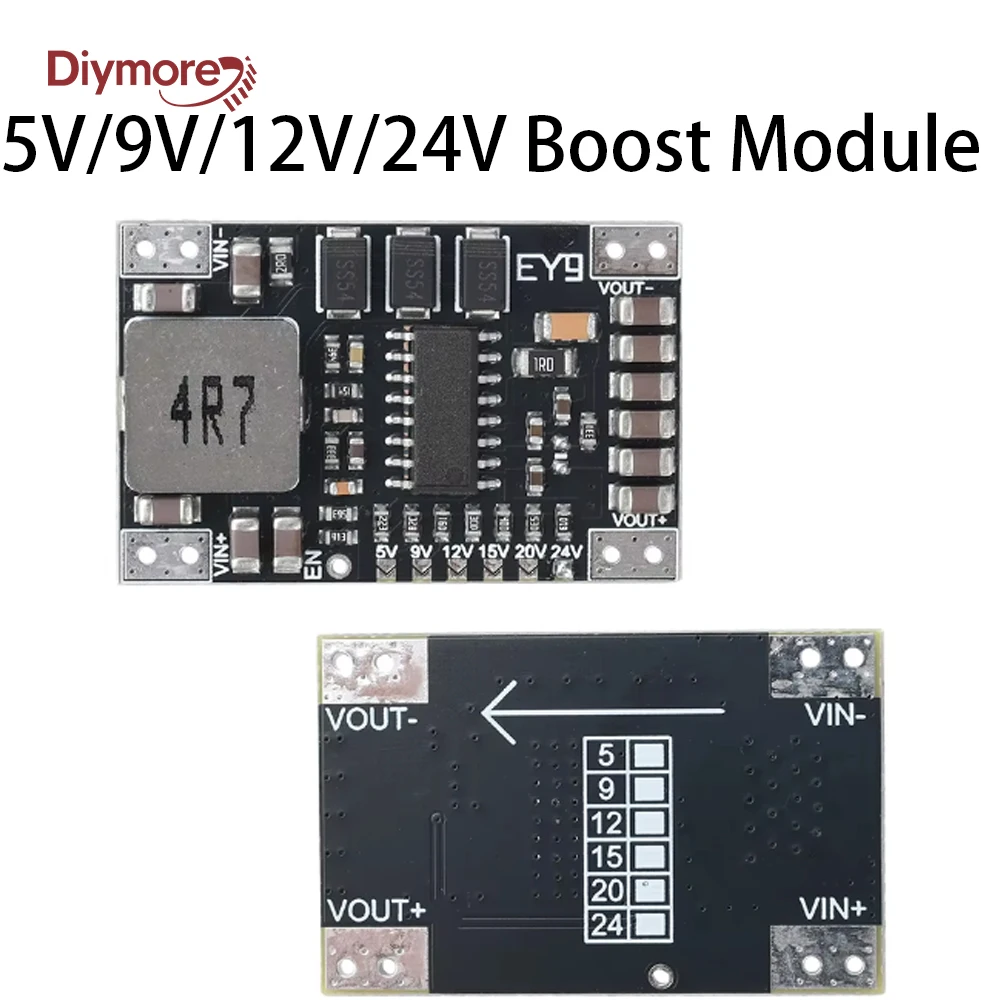 DC-DC 5-15V to 5V/9V/12V/24V Boost Module Fixed Voltage Output Boost Power Module 5A High-Power Lithium Battery Boost Module