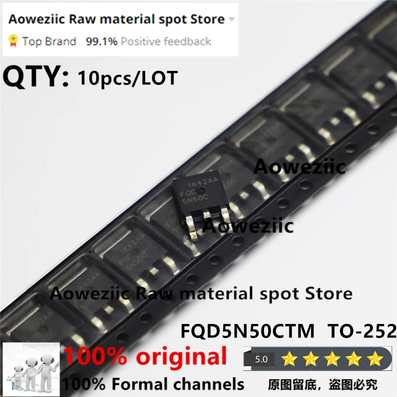 Aoweziic 100% New Imported Original  5N50C FQD5N50C FQD5N50CTM  TMD5N50G  TO-252   FET  5A 500V