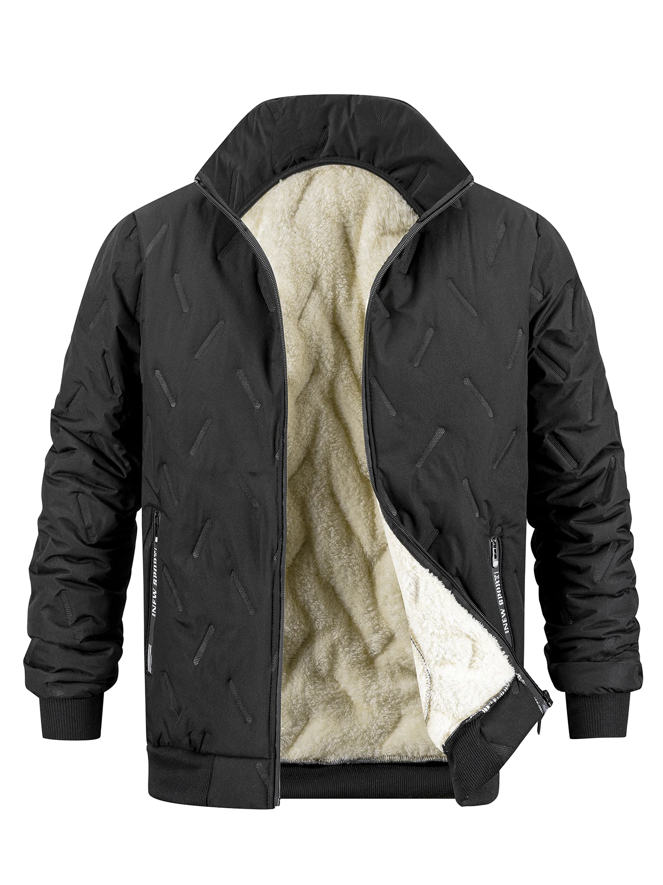 

Winter Thickened Cotton Jacket Men's Zipper Stand Collar Coat Windproof Waterproof Stand Collar Coat Casual Loose-Fit Outerwear