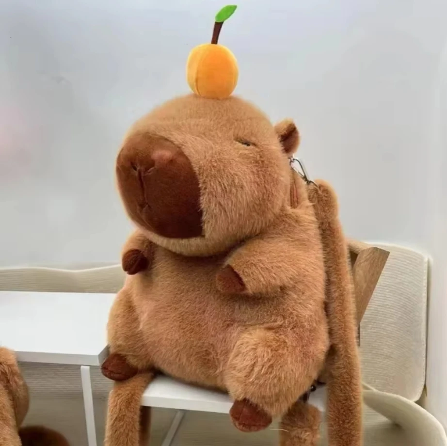 Capybara Plush Backpack Kawaii Fashion Plushie Doll Fur Bag Children\'s Bag Shoulder Bag Mini Knapsack Bags Gifts For Girlfriend