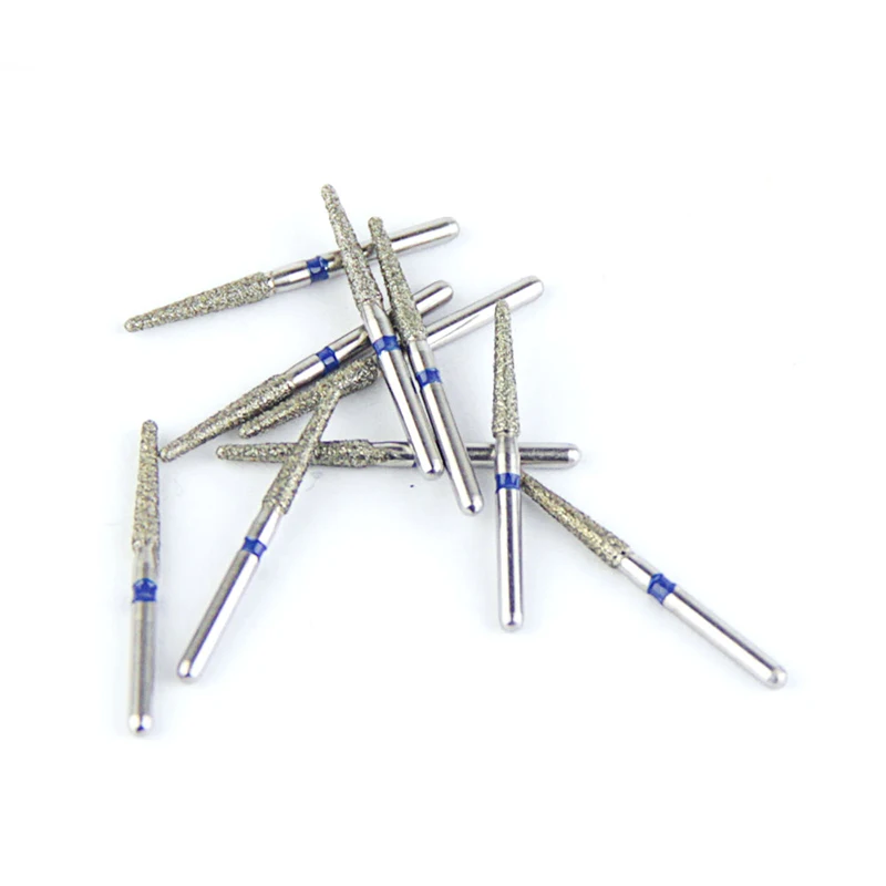 10pcs/Lot Dental Drill Round End Cone TR-13 Diamond Burs 199-018M Dental Supplies for Dentists Blue Rings Grinding Materials