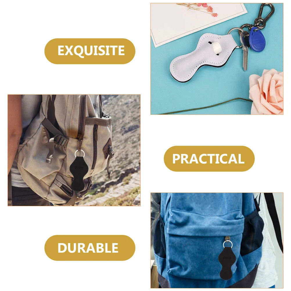 4 pçs batom organizador chaveiro materiais de alta qualidade seguro acessível uso rápido balm labial titular chaveiro