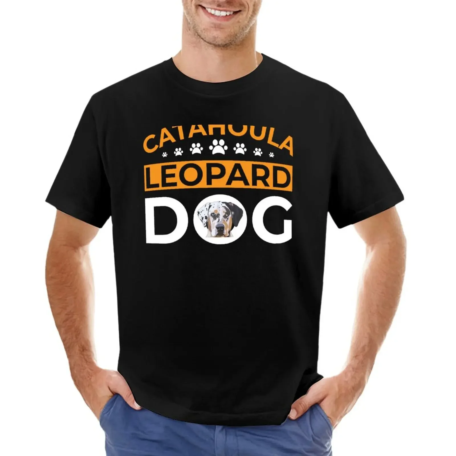 Catahoula Leopard Dog T-shirt summer tops aesthetic clothes new edition oversized t shirts for men