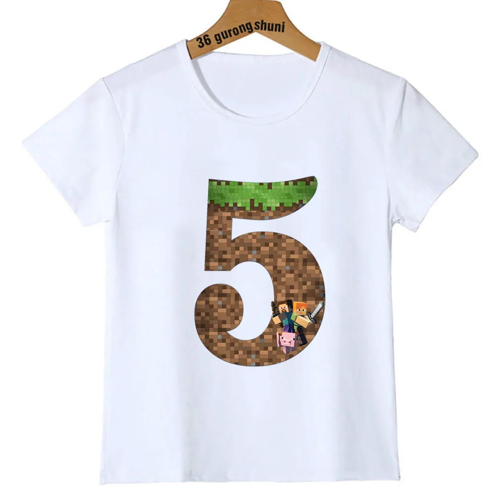 T-Shirt für Jungen T-Shirt Kinder Kleidung Mädchen T-Shirt Kinder Kleidung Spiel Geburtstag 5 6 7 8 drucken Grafik T-Shirts Baby Kurzarm meine Welt