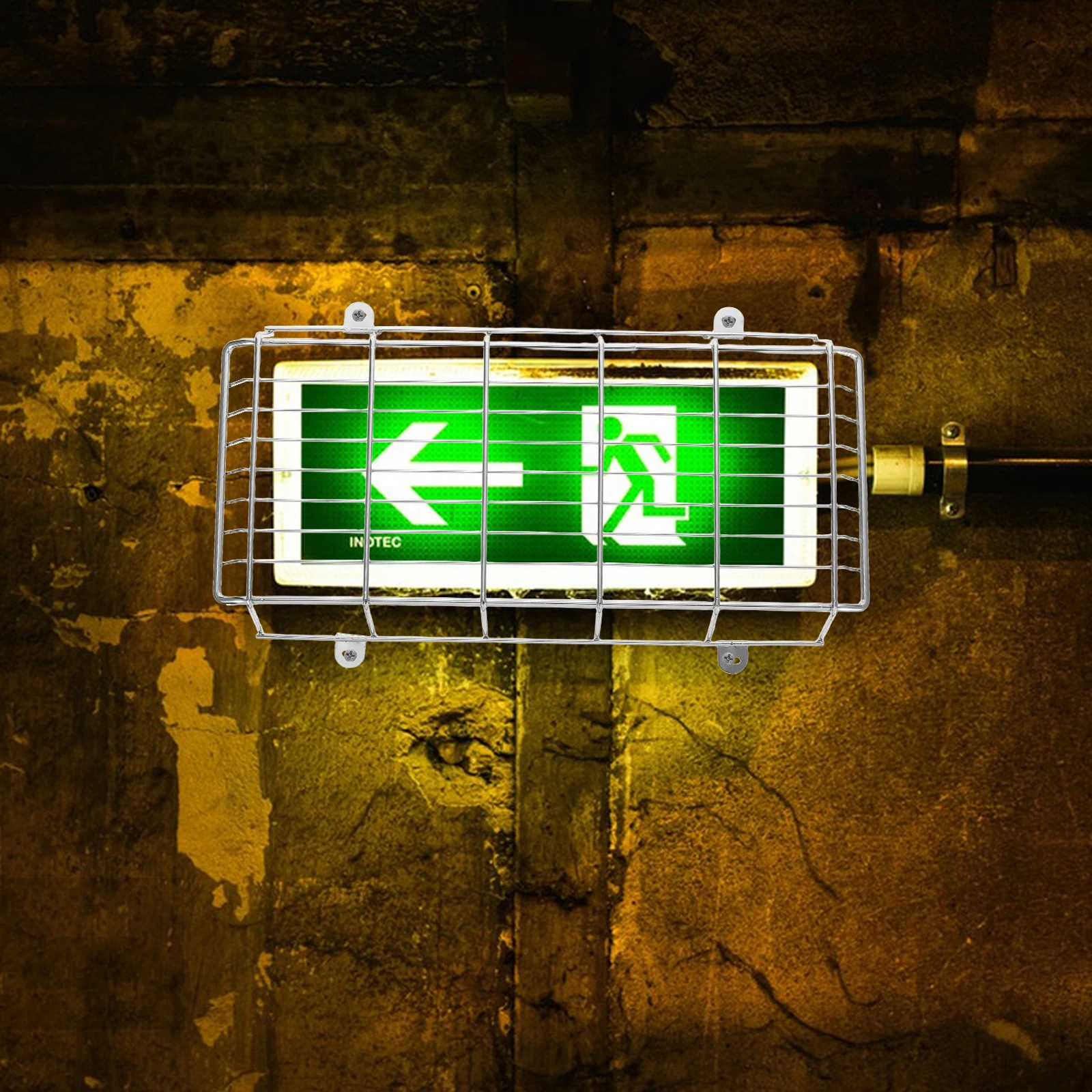 1Set Robust Metal Wire Guard for School Exit Signs and Emergency Lights Impact Resistant Protection Simple Setup