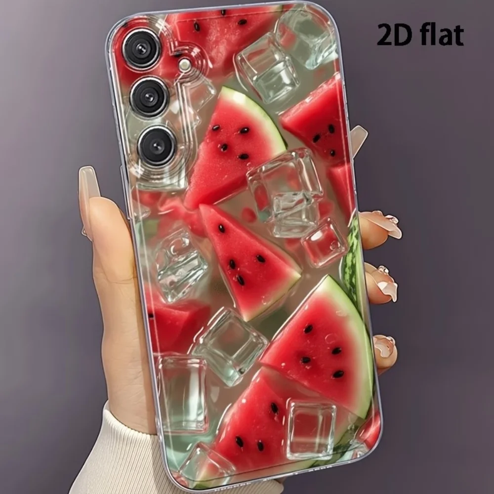 Summer Iced Watermelon Pattern TPU Phone Case For Samsung Galaxy S26 S25 S24 S23 S22 S21 S20 Ultra Plus FE Edge 2022 5G Cover