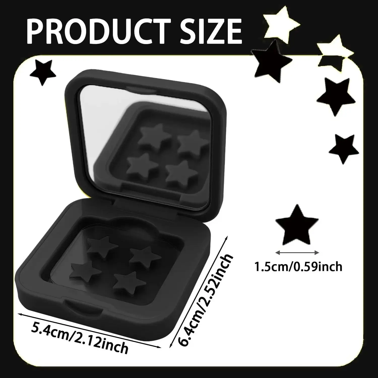 60 sheets/box of 4 cute colored star decoration stickers - water-based gel acne cover stickers with makeup mirror
