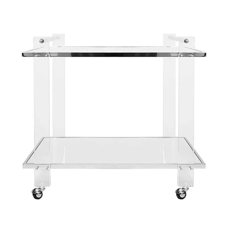 Modern light luxury stainless steel acrylic double-layer dining car/soft decoration customization/villa