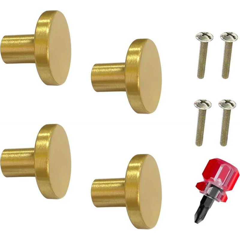 

4 шт. твердые латунные ручки для шкафа, круглый ящик для комода, золотой шкаф для кухни, спальни