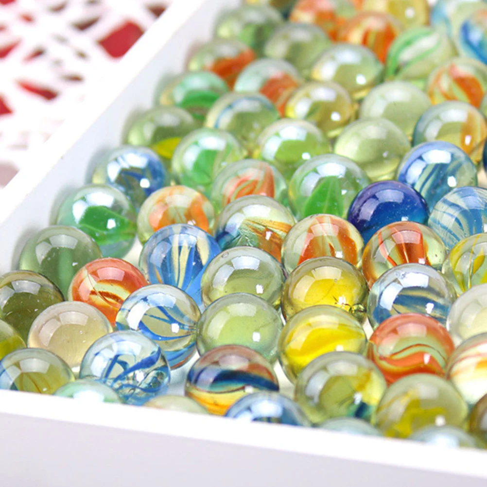 100Pcs Glass Marbles Decorative Marbles for Fish Tank Colorful Aquarium Decoration Balls Exquisite Hydroponic Plant Decors