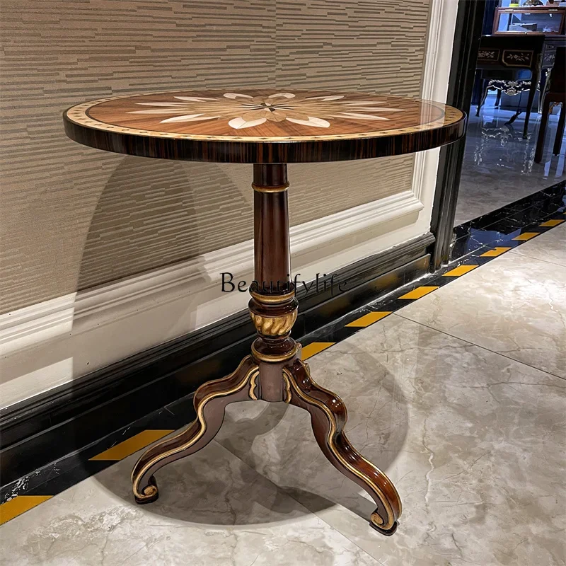 

ls 27Light luxury small round few peach blossom core solid wood parquet corner few