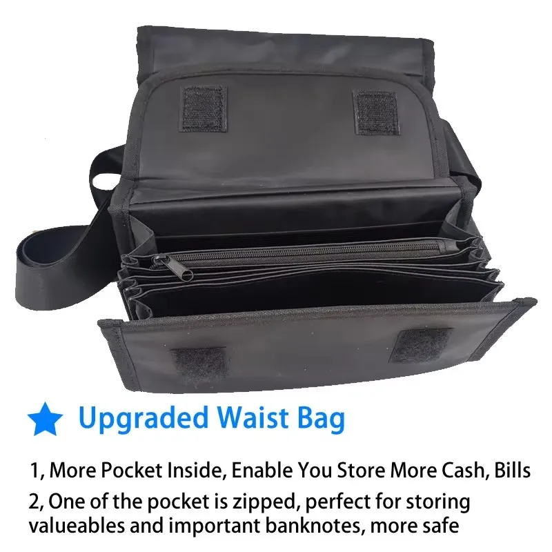 Multi Pocket Driver Waiter's Purse Waist Wallet 8 Slots Euro Coin Dispenser Coin Holder Sorter Collector Fanny Pack Cash Receipt