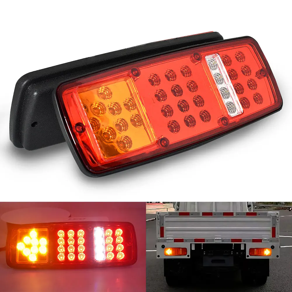 High Brightness Mulfunctions LED Truck Tail Rear Lamps Lights w/Brake Lights Stop/Reversing/Turn Signals for Car/Lorry/Trailers