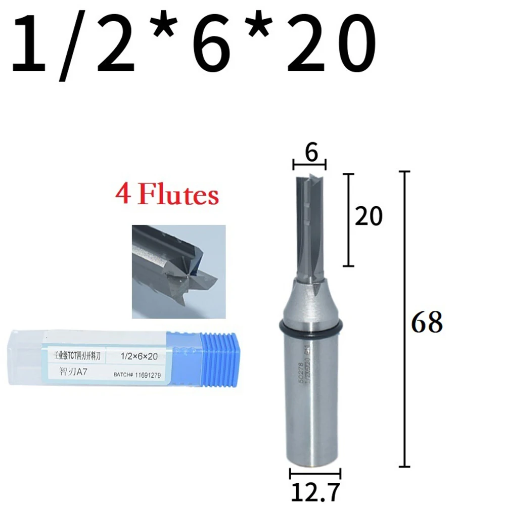 New Practical Router Bit Bit Bit, 12.7x6x20-6 Flutes Opening 12.7x6x22-4 Flutes Silver 12.7x6x22-6 Flutes Slotting