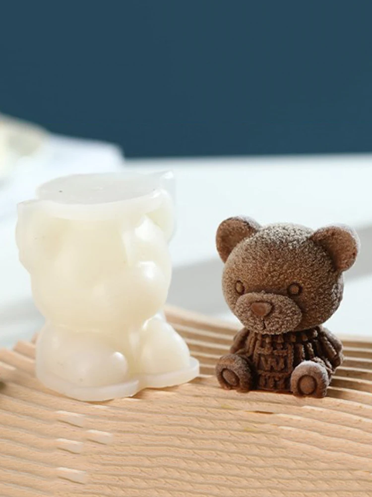 Ice Block Bear Mold 3D Silicone Bear Mold Coffee Milk Tea Candy Ice Mold