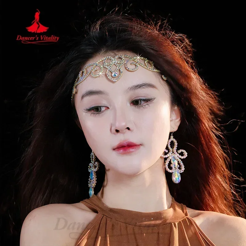 BellyDance Performance Accessories for Women Senior AB Stones Headwear Girls Competition Jewellery Oriental Dance Headchain