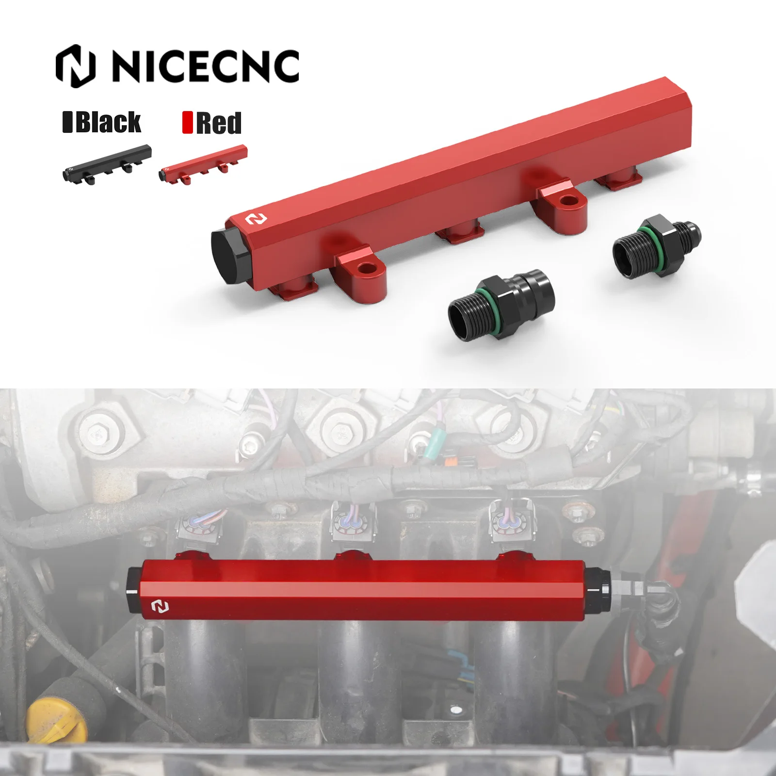 

NICECNC Aluminum Fuel Rail For Can Am Maverick X3 4x4 XMR Turbo DPS 2018 2021 XDS XRS XRC 900 HO Max R RR UTV Accessories