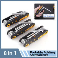 8 in 1 Portable Folding Screwdriver Set Mini Precision Screwdriver Bits Kit Hand Tool Kits Torx Star Key Bit Screwdriver Wrench