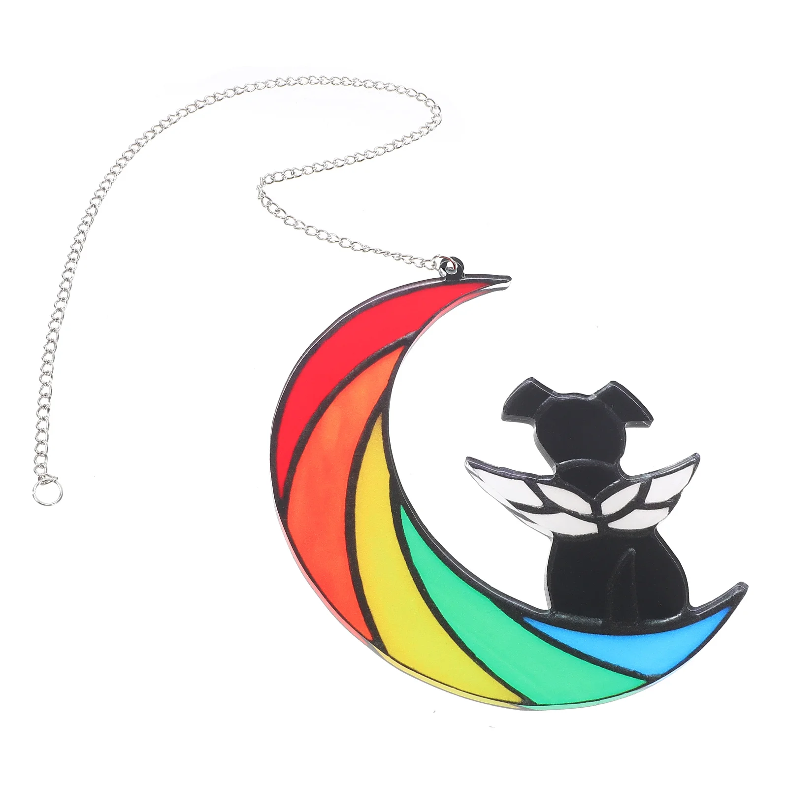 

Stylish Acrylic Moon Shaped Window Hanging Pet Memorial Gift Dog Decoration For Indoors And Outdoors