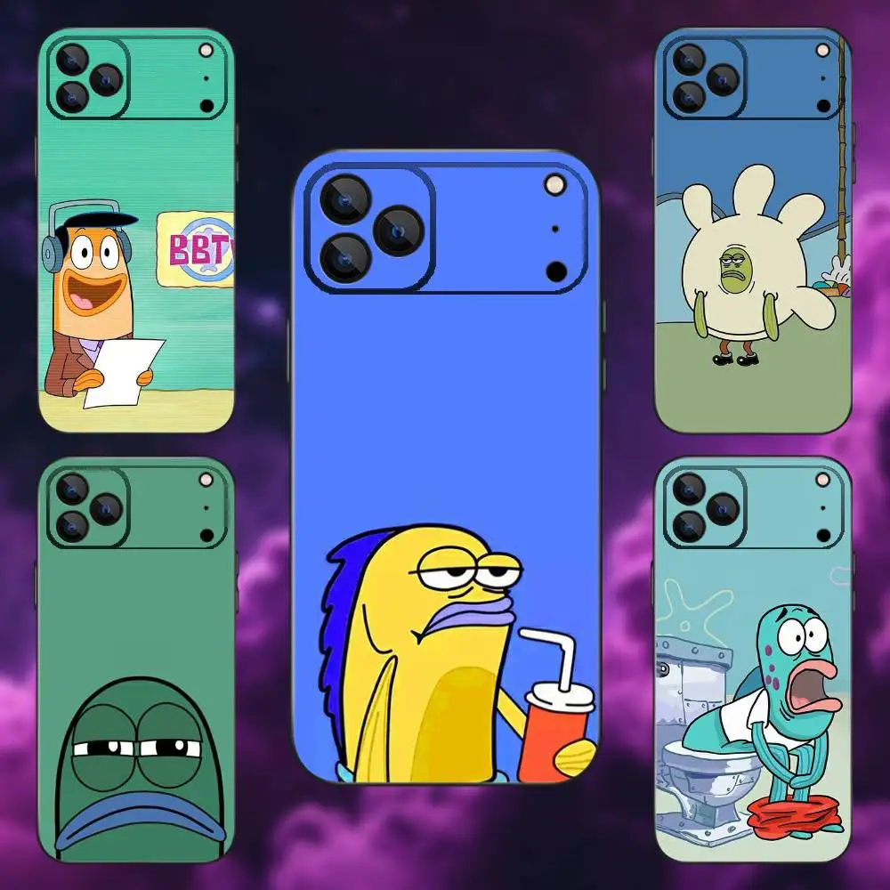 

Bikini Bottom Crowdfish Phone Case For iPhone 17,16,15,14,13,12,Pro,Max,Plus,E,SE4,Air,Mini Black Soft Box