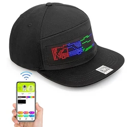 Programmable DIY Bluetooth Hat LED Display Curve Decorative Fabric Hat Party Evening Glowing Hat Atmosphere Hat