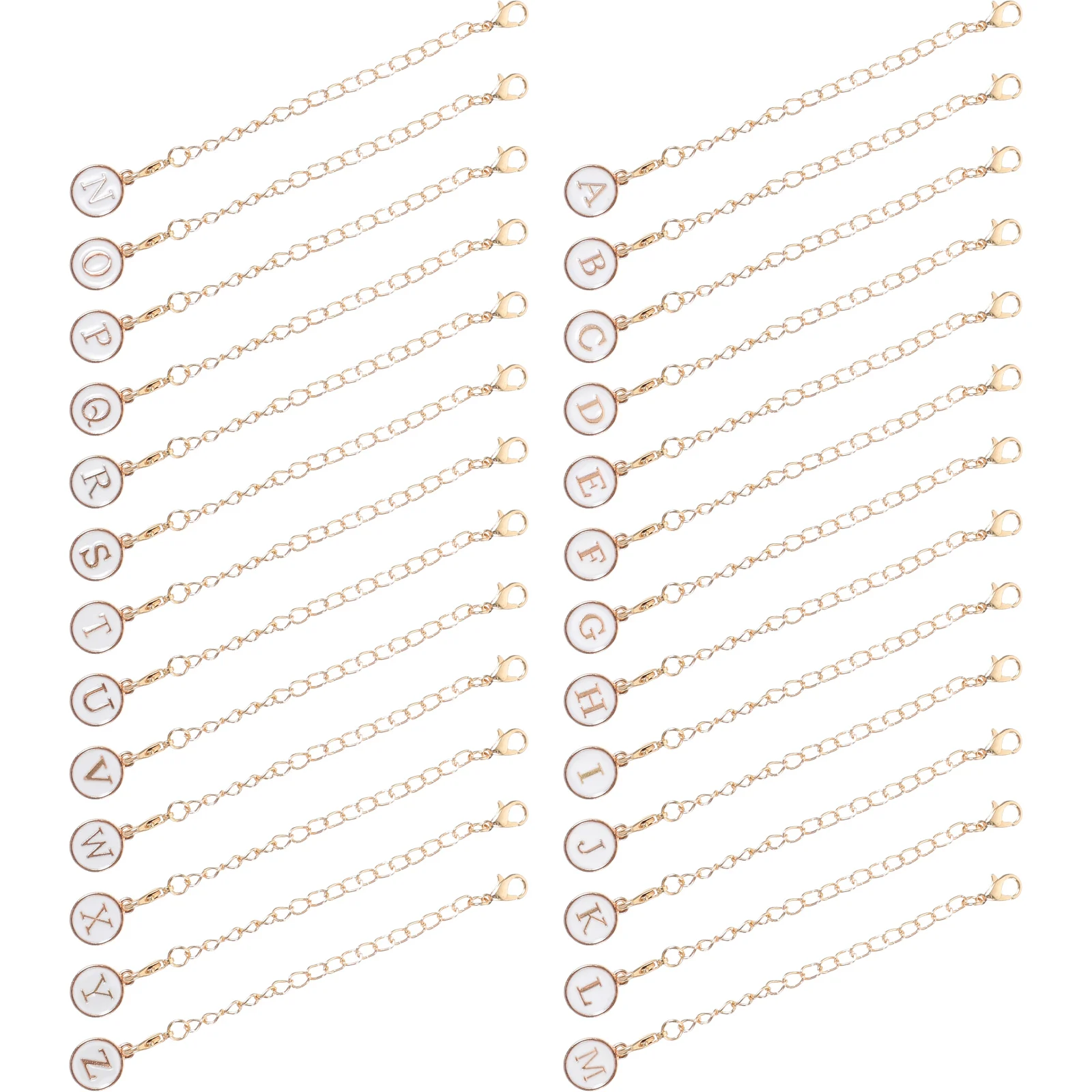 

26pcs Letter Charms Chain Decorative Tumbler Cup Backpack Water Bottle Keychain Blue A-Z Jewelry Accessories Metal Letter charms