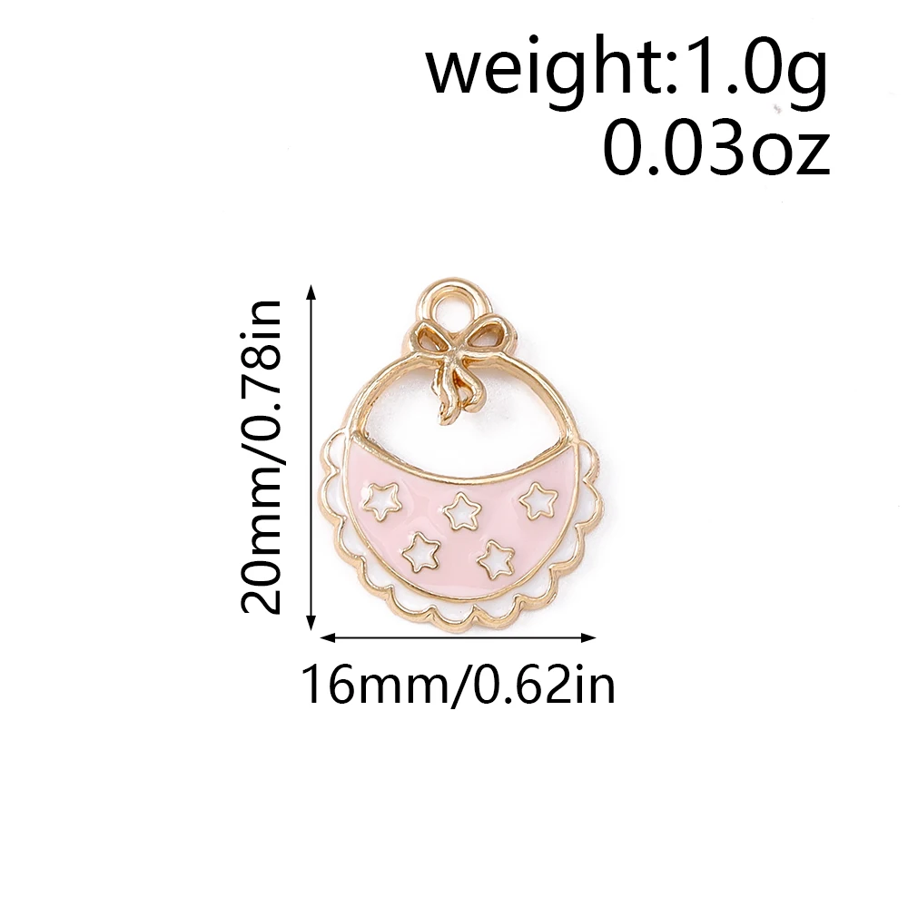 Leslie 10 Stück süße Babykleidung, Fütterungsflaschen, Füße, Socken, Lätzchen, Charms, Anhänger für DIY-Armband, Halskette, Schmuckherstellung, Zubehör – Detail 8