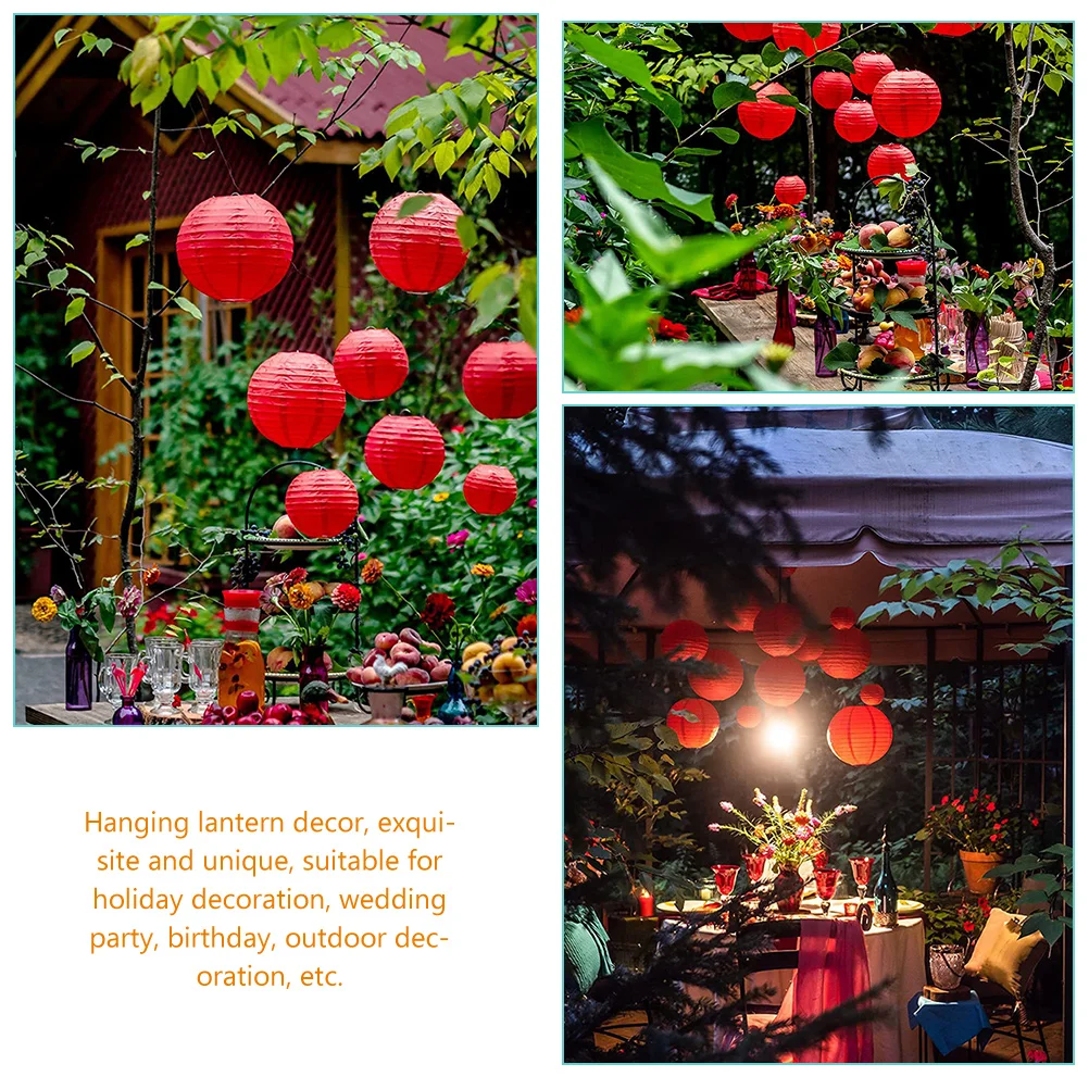 

25 Pcs Round Paper Lanterns Hanging Decorative Chinese Festival Birthday Party Garden Outdoor Wedding Desk Lamp