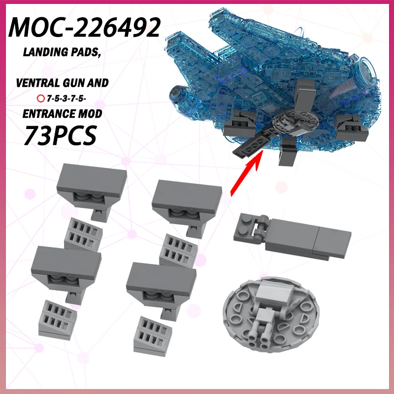

73P MOC-226492 Starship Landing Pads Ventral Gun And Entrance MOD Building Block Model Brick Compatible With Supplementary Parts