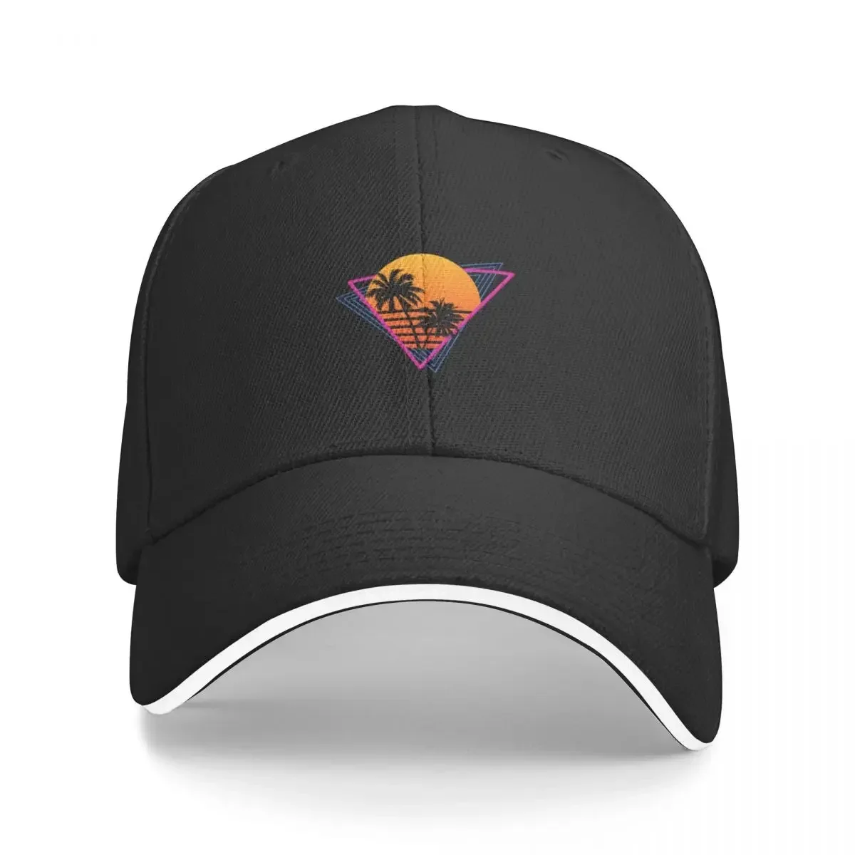 Synthwave T-ShirtRetro Synthwave Inspired 80s Triangle Design Baseball Cap Horse Hat Cosplay Golf Men Women's