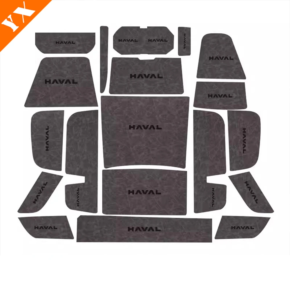 For GWM haval h6 Accessories 2022 2023 Car Door Slot Pad Water Coaster Storage Box Non-slip Mat Interior Decoration Cover 21pcs