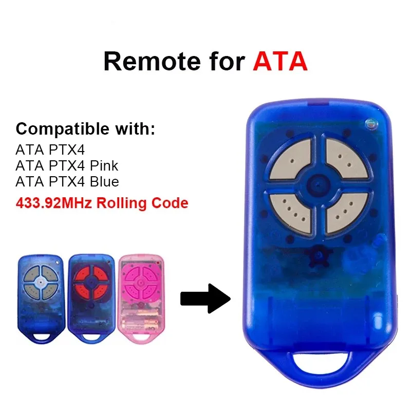 ATA PTX4 Remote Control For ATA PTX4 Securacode gate/garage door remote control PTX-4 replacement 433.92MHz