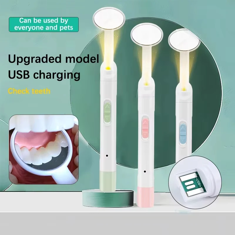 

NIGF Dental LED Light Mouth Mirror Portable Reusable Dentist Oral Checking Fog Bright Tooth Care Hygiene Clean Instrument