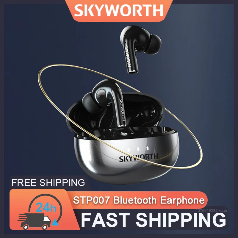 SKYWORTH STP007 In Ear Earphones TWS Wireless Bluetooth Sports Headphones AAC/SBC HD Microphone Call Headset 250mAh Long Standby