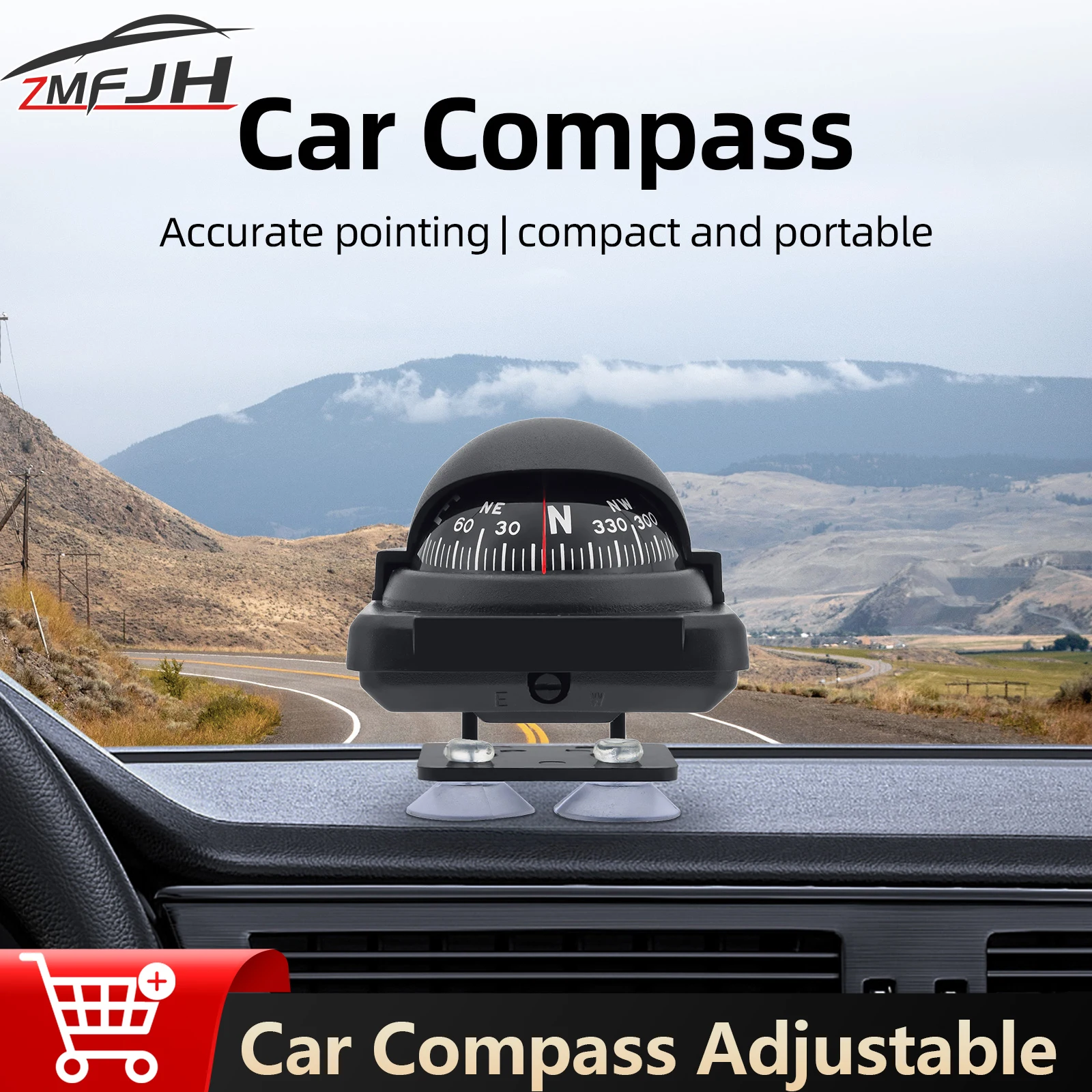 

Mini Marine Car Navigation Compass Adjustable Compass Outdoor Exploration Navigation Guide Tool For Boat Vehicle Universal