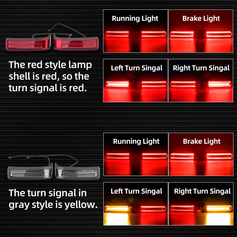 Motorcycle Turn Signals Luggage Saddlebag Rear Light Led Tail Lights Taillights For Harley Touring Street Glide Road King 97-22