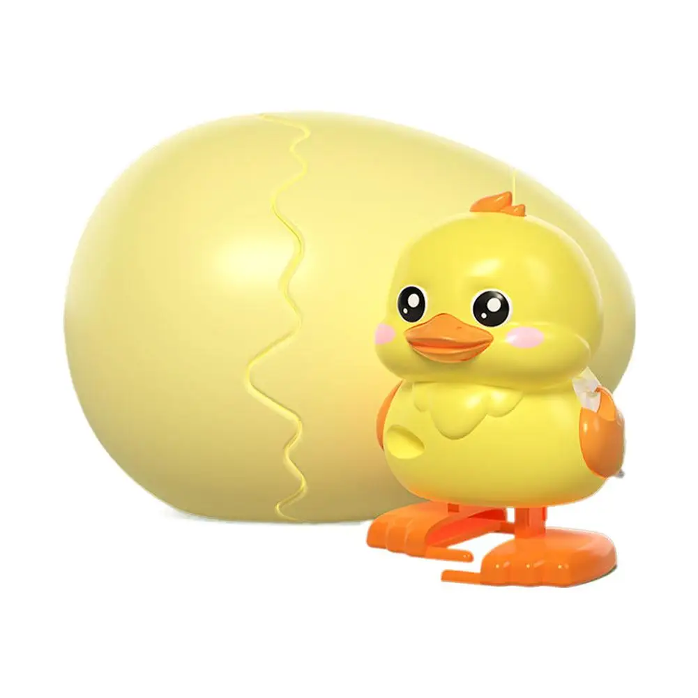 Cartoon With Eggshell Cute Duckling Dinosaur Egg Shape Using Clockwork Power Can Walking Hatchling Animal-shaped Toy Animal Doll