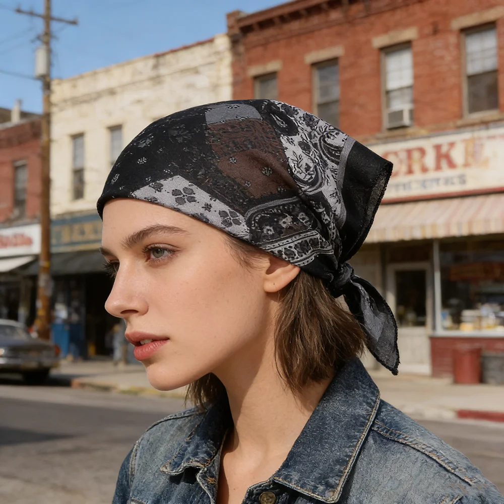 

1 шт. квадратный шарф из кашемира 58 см, шелковый шарф, женский весенне-осенний летний платок, повязка на голову, корейская версия, шарф с принтом