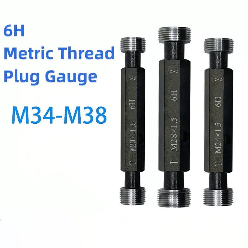 

1PCS M34-M38 Steel Mer-cury Gage Metric Fine Thread Plug Gauge High Quality wholesale M34 M35 M36 M37 M38