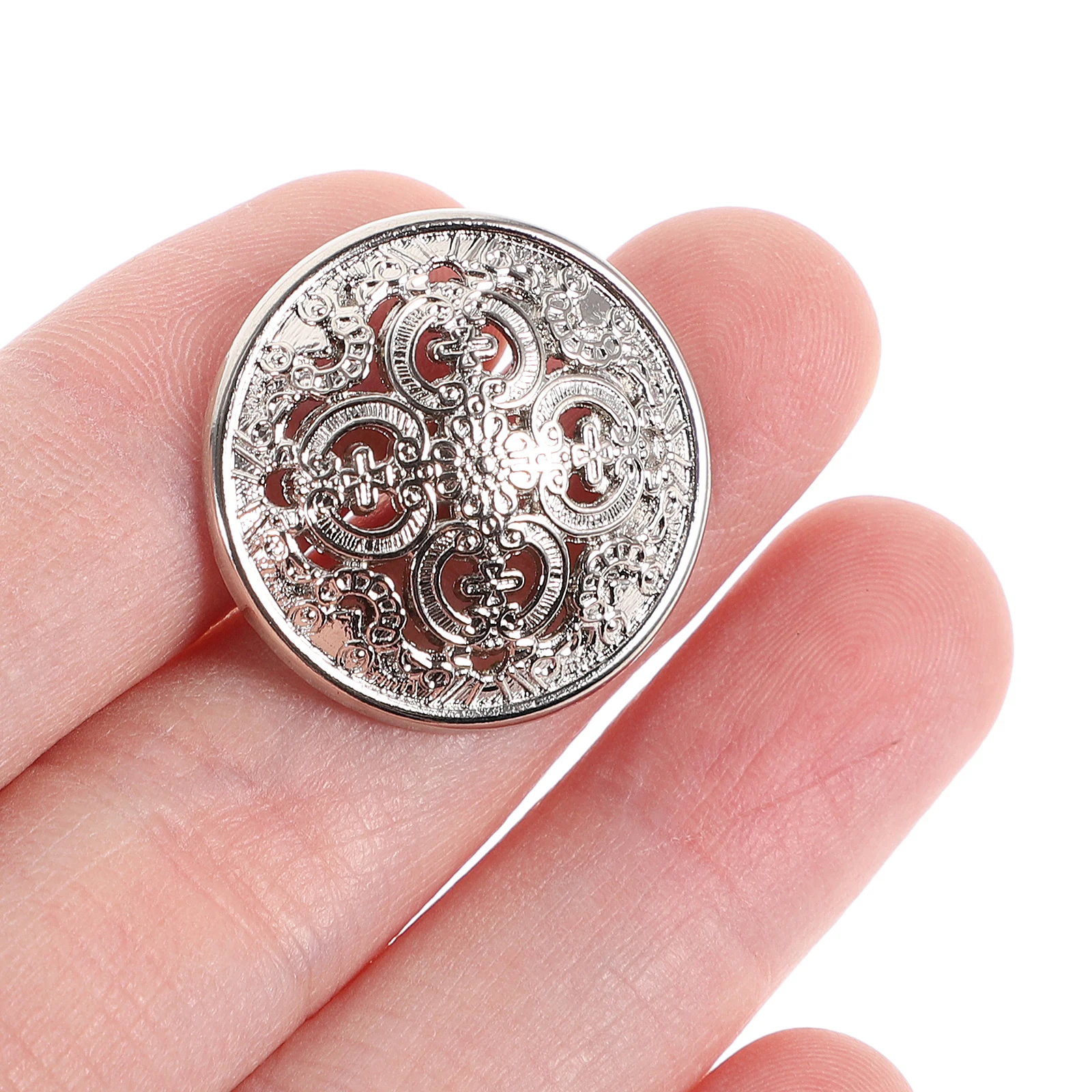 

30pcs 23Mm Button Hollow Rustproof Durable For Clothing Jacket Hat Jeans Diy Craft Diy Buttons Sewing Fastener