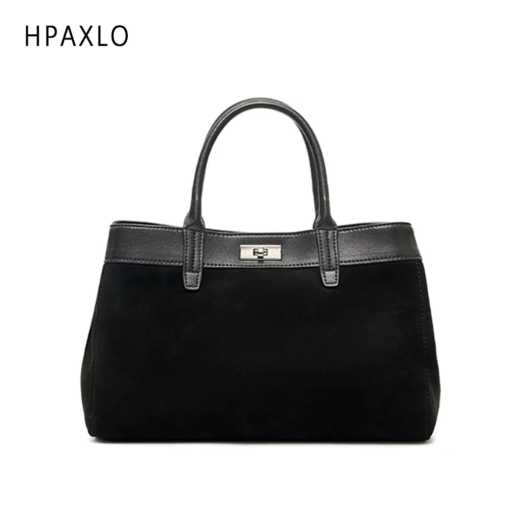 فريدة من نوعها حقيبة كتف من جلد الغزال عادية المرأة محفظة كروسبودي جلد طبيعي سعة كبيرة أنيق حمل حقيبة نسائية عالية الجودة Luxu #1