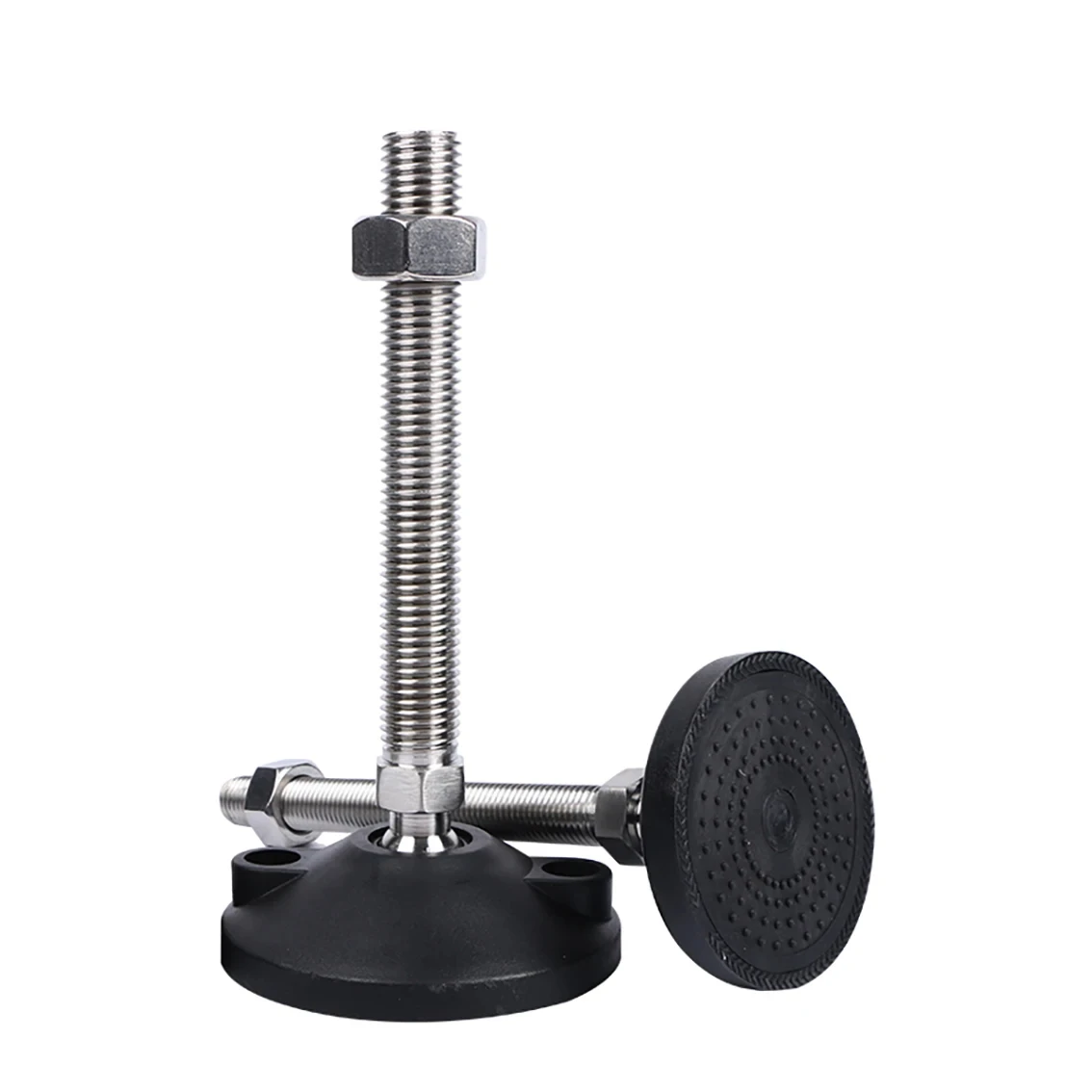 1PCS Adjustable Lathe Support Leg Dia 80mm Threaded Adjustable Hhorizontal Foot Rotating Nylon Base Hinged Support Leg M12-M18