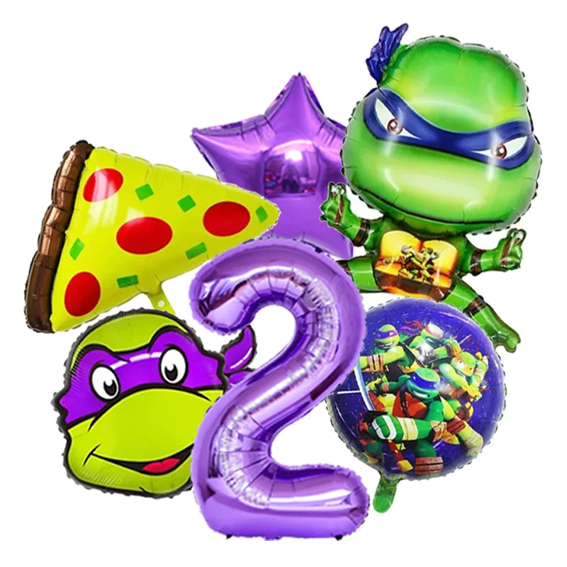 Fashion Ninja Turtles Balloon Bouquet Set Cartoon Character for Boys Birthday Baby Shower Party Celebration Decor Supplies - view 3