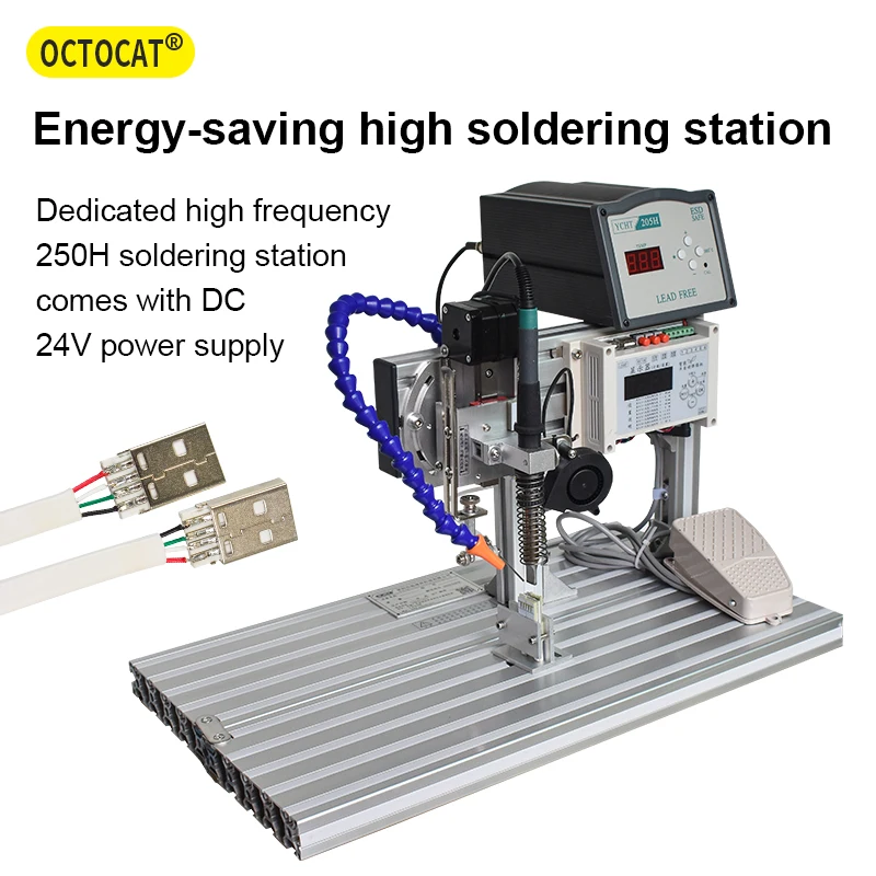 OCTOCAT 110/220V Electric Automatic Soldering Machine 2 Welding Modes Soldering Station Aviation Plug Wires Welding Equipment