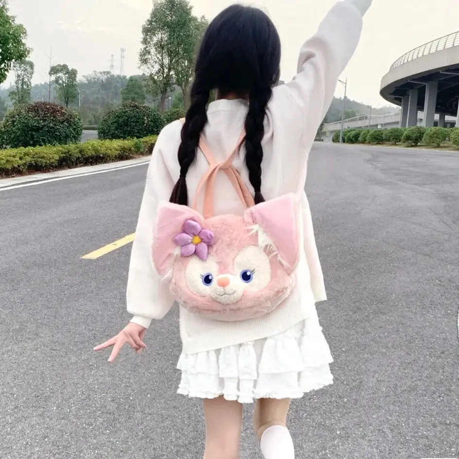 Disney LinaBell Plush Women Backpack Cute Cartoon Crossbody Bag Girls Bag Messenger Bag Plush Doll Travel Bags Shoulder Bag