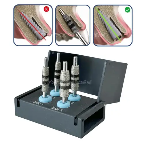 Kit de taladro de pista de hueso Dental, lugar de inserción de implante, taladros de corrección de cuello guiado, corte de diamante, molienda de espiga